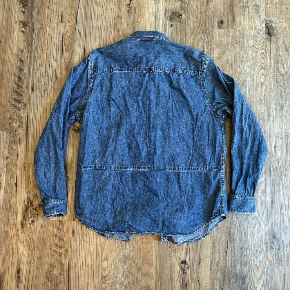 Lauren Jeans Co. Ralph Lauren Women's Denim Button-Up Shirt Blue Size 10 - Picture 2 of 7
